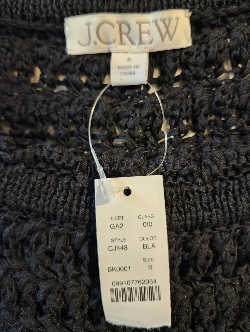 J. Crew Black Crochet Tank Top